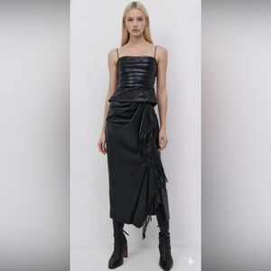 JONATHAN SIMKHAI Sabine Vegan Leather Wrap Skirt Size 4 NWOT